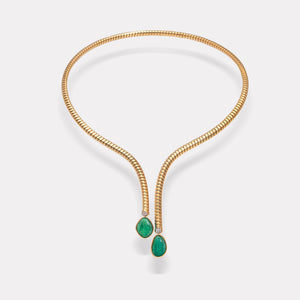 marinab.com, Trisolina Muzo Emerald Asymmetrical Necklace