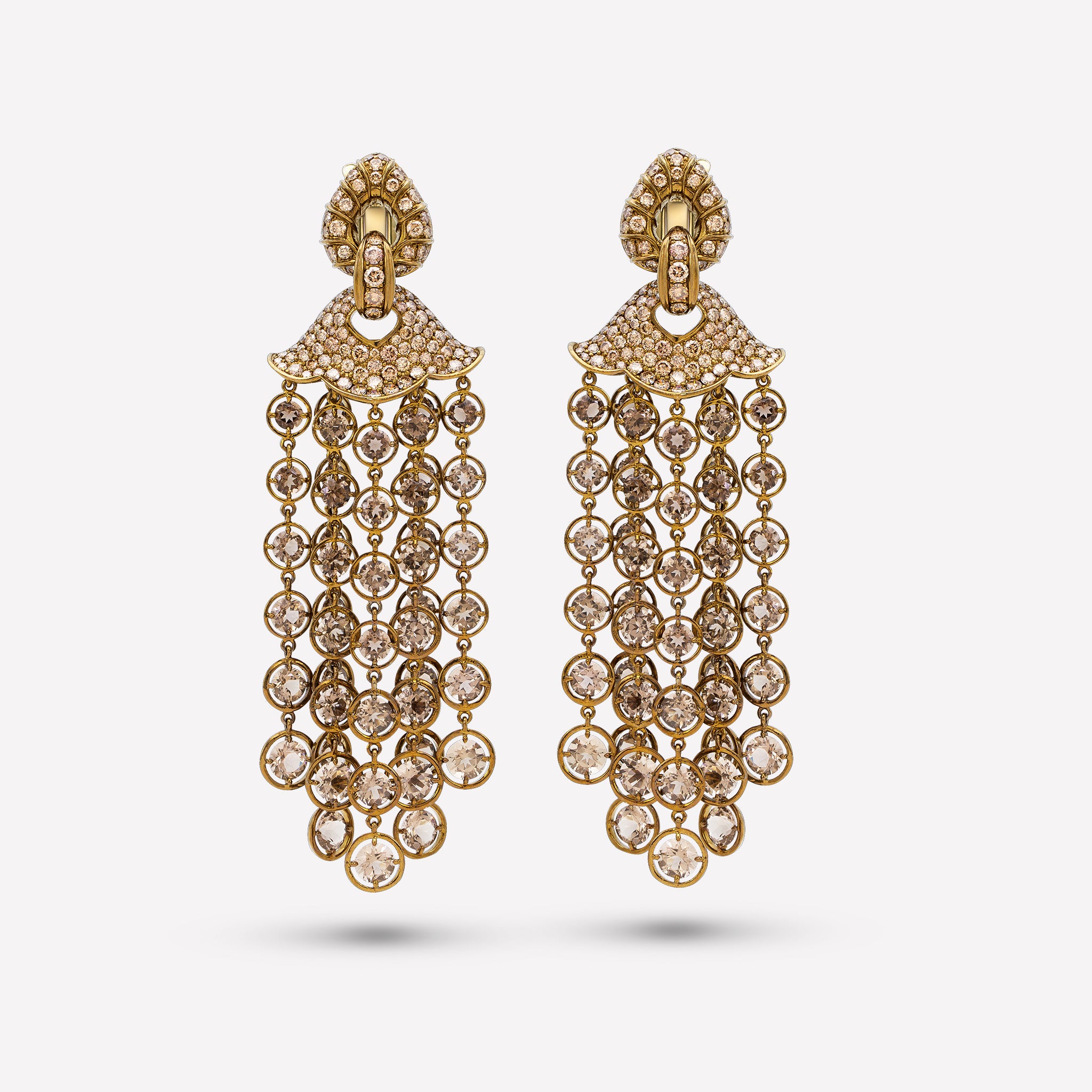 marinab.com, Pampilles Champagne Diamond Earrings in Titanium