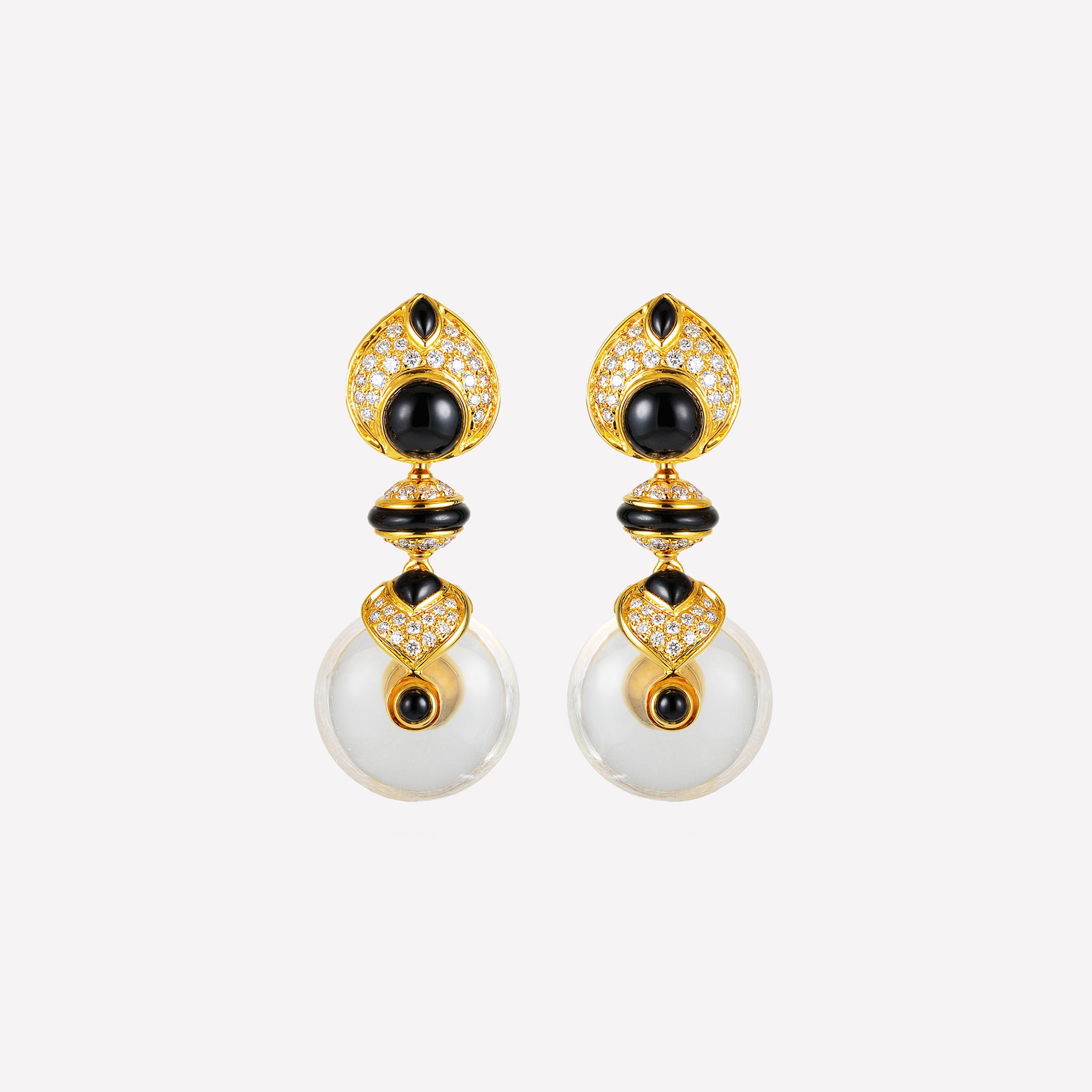 marinab.com, Pneu Black Jade and Gold Earrings