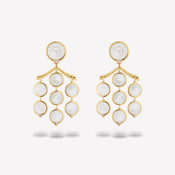 Soleil Mother of Pearl Chandelier Earrings