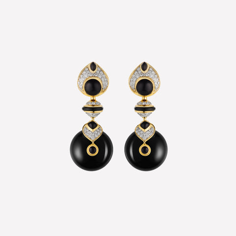 marinab.com, Pneu Black Jade and Diamond Earrings